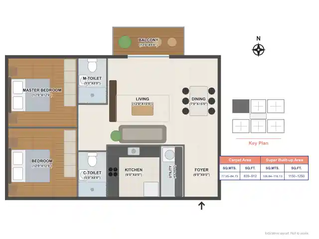 2 BHK Floor Plan